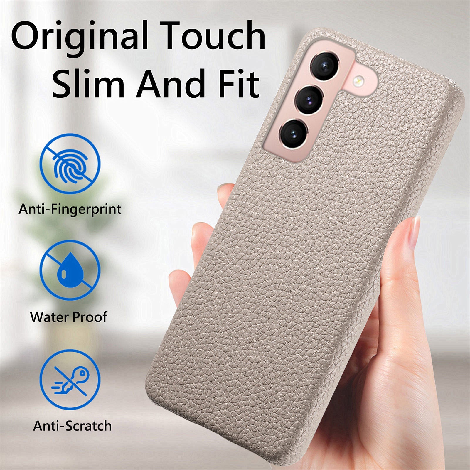 Y1 For Samsung Galaxy S21+ 5G Case Scratch-proof Litchi Texture Leather+PC Back Cover Y1 For Samsung Galaxy S21+ 5G Case Scratch-proof Litchi Texture Leather+PC Back Cover